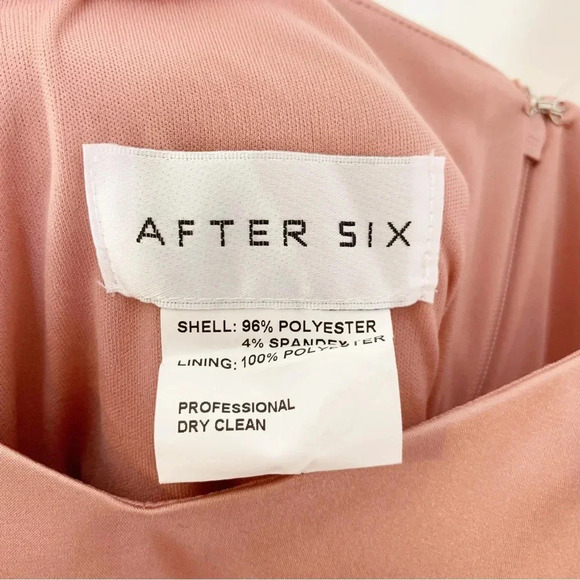 After Six Satin Tie Waist Sheath Bridesmaid Formal Dress Style 6828 Size 10 NWT - Picture 5 of 9